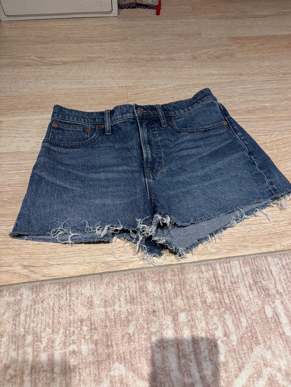 Madewell Blue Malden Wash Cotton High-Rise Denim Shorts Womens sz 29